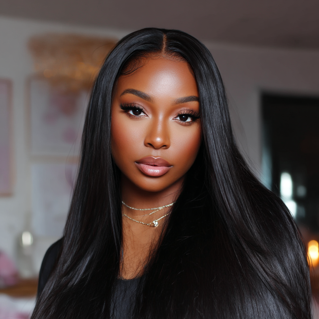 Natural Black Luxe Lace Front Wig 24"